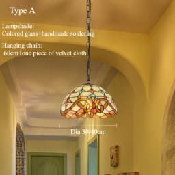 Retro Tiff Style Colorful Glass Chandelier Mediterranean Pendant Light For Bar Bedroom Living Room Balcony Creative Decor