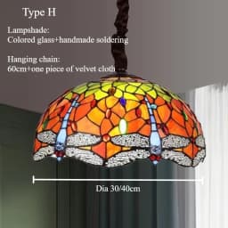 Retro Tiff Style Colorful Glass Chandelier Mediterranean Pendant Light For Bar Bedroom Living Room Balcony Creative Decor