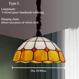 Retro Tiff Style Colorful Glass Chandelier Mediterranean Pendant Light For Bar Bedroom Living Room Balcony Creative Decor
