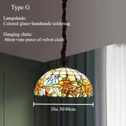 Retro Tiff Style Colorful Glass Chandelier Mediterranean Pendant Light For Bar Bedroom Living Room Balcony Creative Decor