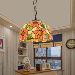 Retro Tiff Style Colorful Glass Chandelier Mediterranean Pendant Light For Bar Bedroom Living Room Balcony Creative Decor