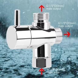 3 Way Diverter Valve T-Adapter Converter For Shower Brass Water Tap Connector Bathroom Faucet Water Separator