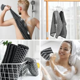 2Pcs Japanese Exfoliating Shower Towel Set Japanese Rubbing Washcloth Exfoliating Shower Towel Towel Brush Bathroom Accessories