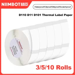 Niimbot D11 D110 White Paper Rolls Thermal Label Printer Waterproof Self Adhesive Tapes 15mmx30mm D101 Label Sticker 3/5/10Rolls