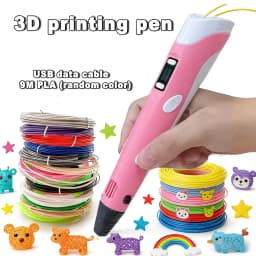 3D Printing Pen with 9M PLA Filament Safe High-Temp Graffiti Pen DIY Craft Drawing Pen for Kids Adults Christmas Birthday Gift
