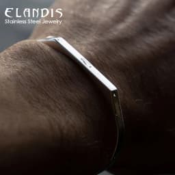 ELANDIS Wide 5MM Stainless Steel Bracelet Gold Plated Men's Minimalist Accessories Wholesale