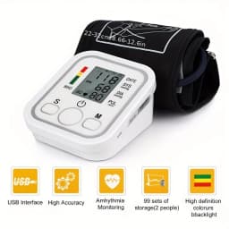 Electric Tonometer Arm Blood Pressure Monitor Digital Heart Beat Rate Pulse Meter Backlight Automatic Home Blood Pressure Meter