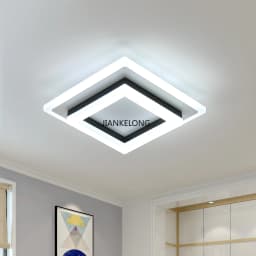 JIANKELONG Modern LED Square Ceiling Lamps 24W, Acrylic Ceiling Light for Bathroom, Hallway, Bedroom, Cool White Light 6500K