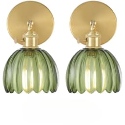 Vintage Green Tulip Glass Wall Lamp Shade Living Room Bedroom Door Lamp Bedside Lights