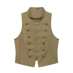 KONDALA Women Vintage Trendy Shorts Set Button O-Neck Sleeveless Zipper Vest Mini Shorts New Fashion 2026 Summer Casual Lady Set