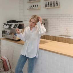 Zadily 2026 Autumn Minimalist Women's White Oversize Shirt Full Sleeve Basic Button up Korea Style Blouse with Pocket for Ladies