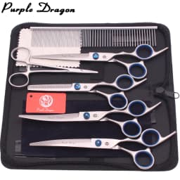 Dog Grooming Scissors Purple Dragon 6" 7" Stainless Pet Beauty Scissors Cutting Scissors Thinning Shears Curved Scissors Z3001