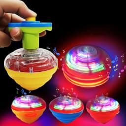 Simulation Conch Flashing Spinning Top Gyro Light Up Toy Kids LED Music Gyroscope Launcher Rotating Fun Birthday Party Favors