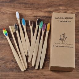 10Pcs Bamboo Toothbrush Eco Friendly Wooden Tooth Brush BPA Free Soft Bristle Tip Charcoal Adults Oral Care Toothbrushes