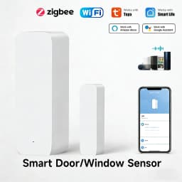 WiFi Zigbee3.0 2MQTT Smart Door Window Sensor, Tuya Security Alarm Detector, Open/Closed Monitor Works with Alexa Smart Life