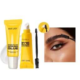 Rave Lady 3Pcs Brows Styling Spiking Glue Waterproof Long Lasting Makeup Colourless Instantly Dry Eyebrow With Double Brush