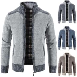 Autumn Winter Men's Thick Sweater Loose Casual Cardigan Sweater Jacket Zip Knitted Sweater Men Streetwear