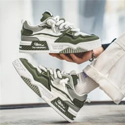 Men's Trendy Skate Shoes, Comfy Non Slip Casual Lace Up Sneakers For Men's Outdoor Activities
