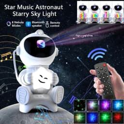 Astronaut LED Night Light Galaxy Star Projector Bluetooth Speaker Remote Control Timer 360° Adjustable Angle for Bedroom Decor