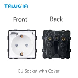 TAWOIA 299mm 1/2/3Gang Switches Function Part Touch 299Glass Front Panel EU Wall Socket Type-C Plug DIY Parts Free Combination