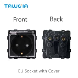 TAWOIA 299mm 1/2/3Gang Switches Function Part Touch 299Glass Front Panel EU Wall Socket Type-C Plug DIY Parts Free Combination