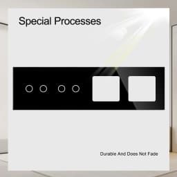 TAWOIA 299mm 1/2/3Gang Switches Function Part Touch 299Glass Front Panel EU Wall Socket Type-C Plug DIY Parts Free Combination