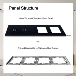 TAWOIA 299mm 1/2/3Gang Switches Function Part Touch 299Glass Front Panel EU Wall Socket Type-C Plug DIY Parts Free Combination