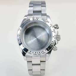 39mm VK63 Case Silver Watch Case Stainless Steel Watch Strap Fit VK63 Quartz Movement Watch Accessories Fits 20mm Strap