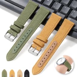 20mm Nylon Leather Watch Band High Quality Canvas Soft Strap Military Sport Bracelet for Seiko Quick Release Universal Wristband