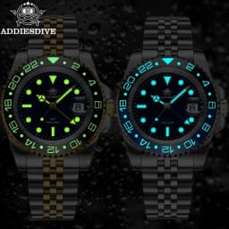 ADDIESDIVE AD2050 Men's GMT Watch Swiss Ronda 515-24 BGW9 Super Luminous 20Bar Waterproof Reloj Quartz Watches