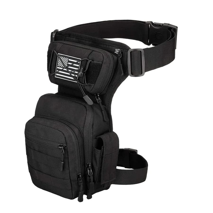 Multi-compartment Portable Thigh Pack, Dual Strap Secure Waist Bag, Outdoor Tool Storage Bag