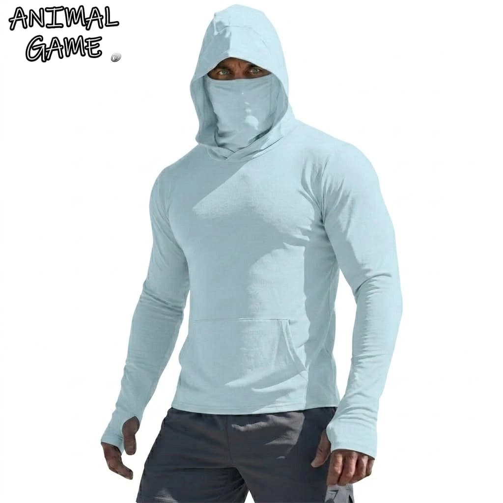 UPF50+ Performance T-Shirt Man Long Sleeve Summer Hoodie Casual Sun Running Quick Dry Sunscreen Fishing Ice Silk Pullover Shirt