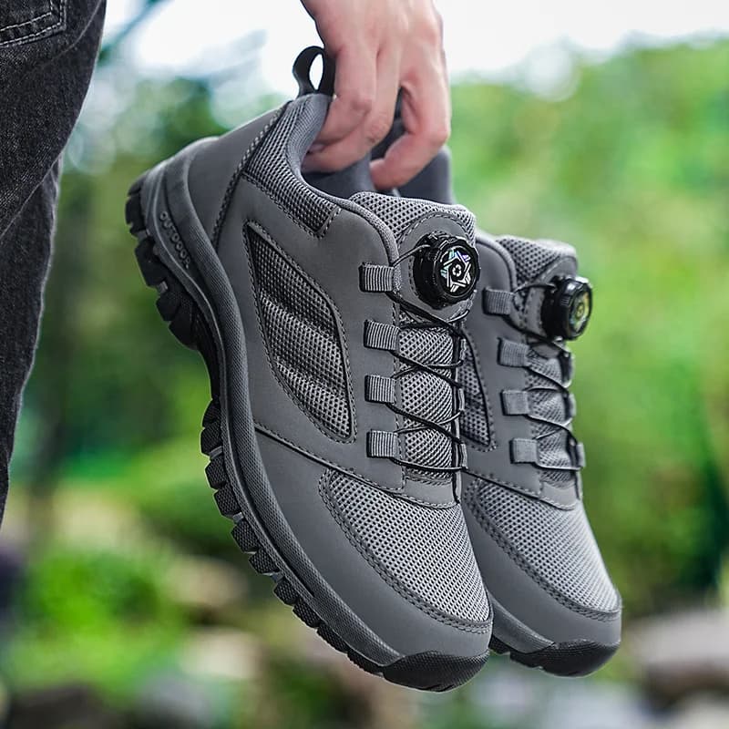 Men'S Large 39-48 Spring And Autumn Outdoor Sports Lace Rotating Buckle Comfortable Anti Slip Wear Resistant Hiking Shoes