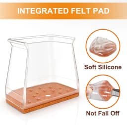 24pcs Square Chair Leg Floor Protectors, Furniture Pads for Hardwood Floors, Furniture Sliders for Chair Legs, Silicone Leg Caps