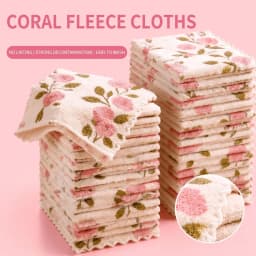 5/20/30pcs Floral Kitchen Towels Thick Absorbent Hand Towels for Kitchen Bathroom Car Cleaning, Quick-Dry Reusable Soft Cloth