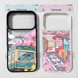 Japan Anime Cherry Blossom Mountain Landscape Phone Case For iPhone 17Pro 17 Pro max 17Air Scenery Print Clear Hard Cover Shell