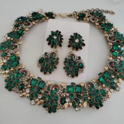 2026 New Fashion Green Crystal Rhinestone Large Collar Big Choker Necklace Women Statement Indian Necklace Wedding Jewelry