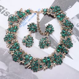 2026 New Fashion Green Crystal Rhinestone Large Collar Big Choker Necklace Women Statement Indian Necklace Wedding Jewelry
