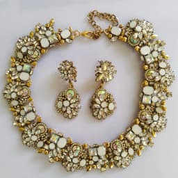 2026 New Fashion Green Crystal Rhinestone Large Collar Big Choker Necklace Women Statement Indian Necklace Wedding Jewelry