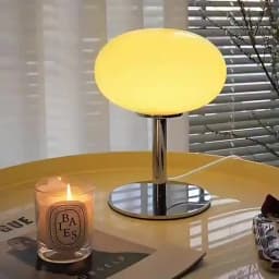 Lollipop Table Lamp Medieval Cream Glass Lamp Living Room Bedroom Study Simple Atmosphere Retro Glass Standing Lamp Home Decor