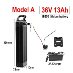 48V 36V 24V Folding Bike Battery 20Ah 17Ah 15Ah 13Ah Built-in Bms for Silverfish 250W-1000W Bafang Motor Kit with 2A Charger