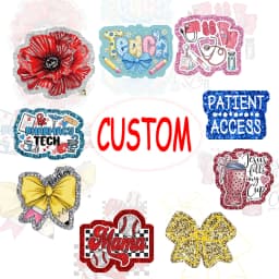 Custom 2 Glitter Acrylic Flower Flatback for Hair Bows, Planar Resin Crafts 2, DIY Phone Decorations , 10 Pcs