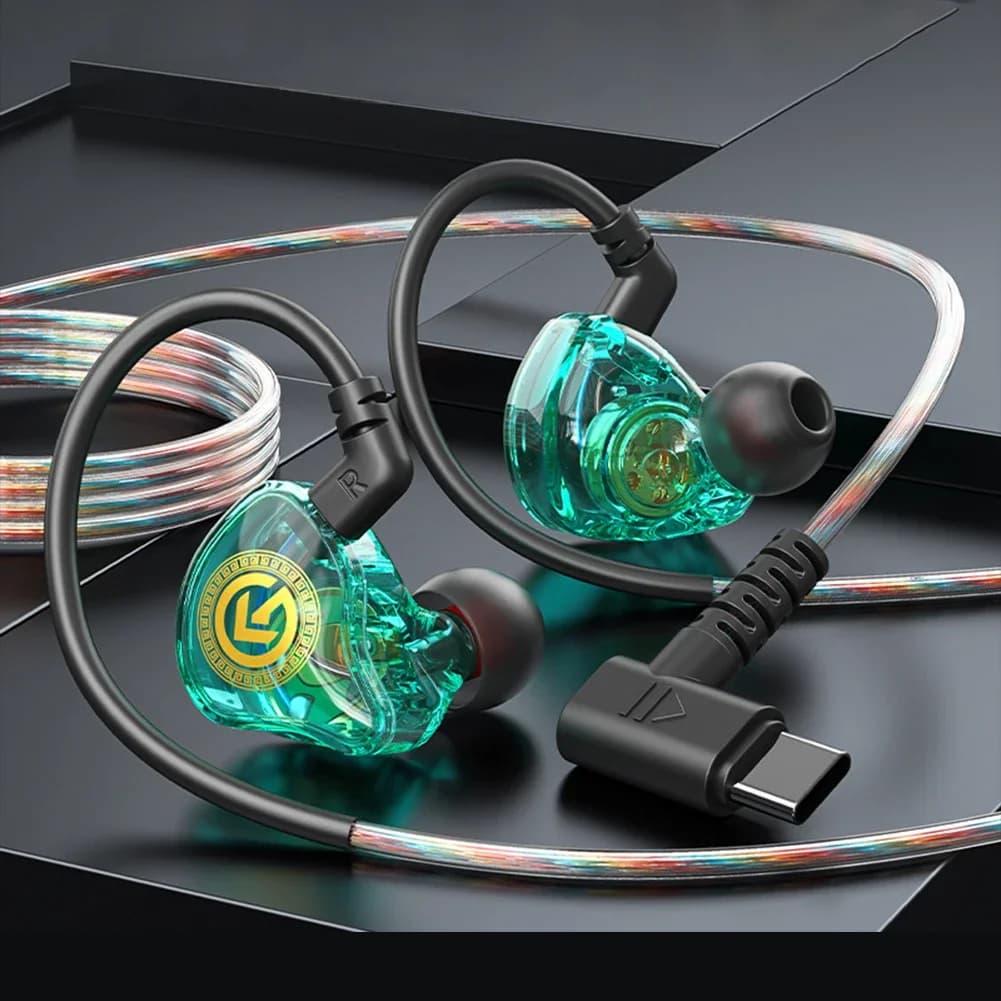 New 9D Super Bass In Ear Headphone Wire-Controlled With Mic 3.5MM AUX/Type-C Digital Chip Headset For iPhone 15 Android Samsung