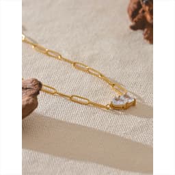 Yhpup Premium AAA Cubic Zirconia Pendant Necklace Gold Color Chain Stainless Steel Geometric High Quality Jewelry for Women