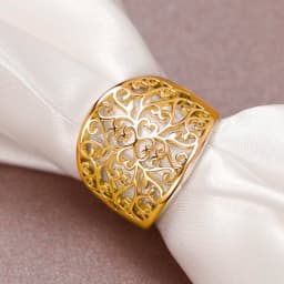 Huitan Hollow Out Aesthetic Ring for Women Gold Color/Silver Color Simple Stylish Lady Accessories Party Daily Statement Jewelry