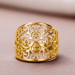 Huitan Hollow Out Aesthetic Ring for Women Gold Color/Silver Color Simple Stylish Lady Accessories Party Daily Statement Jewelry