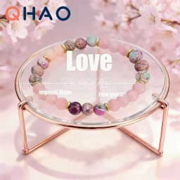 Colorful Imperial Jasper Rose Quartz Beaded Bracelet Women Fashion Jewelry for Love and Friendship Bracelet for Women Charm