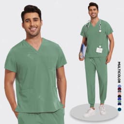 New Lightweight Anti-wrinkle Surgical Uniform Woman Men Medical Nurse Scrub Set Soft Breathable Jogger Nursing Clinical Workwear