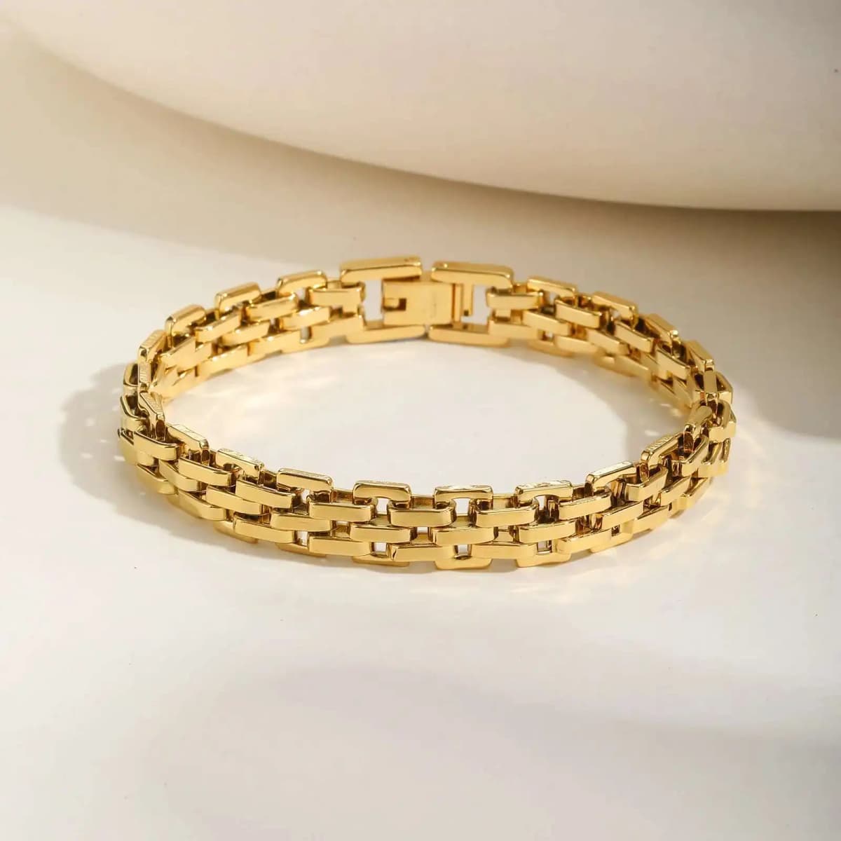 Prjewel Women's Watch Strap Bracelet Gold Color Stainless Steel Bracelet Fashion Party Waterproof Jewelry for Women Girl Gifts