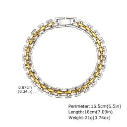Prjewel Women's Watch Strap Bracelet Gold Color Stainless Steel Bracelet Fashion Party Waterproof Jewelry for Women Girl Gifts